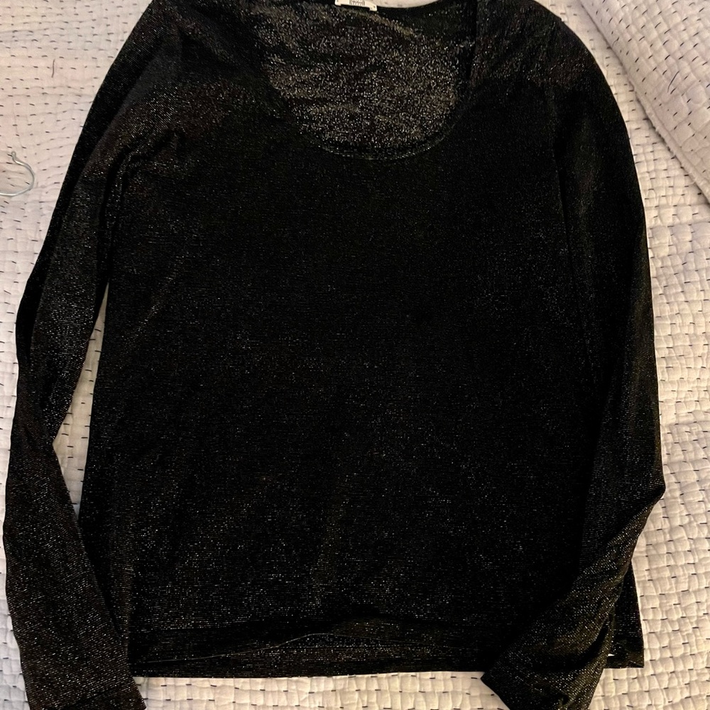 Wolford size M black with silver “sparkle” threaded stretch tee